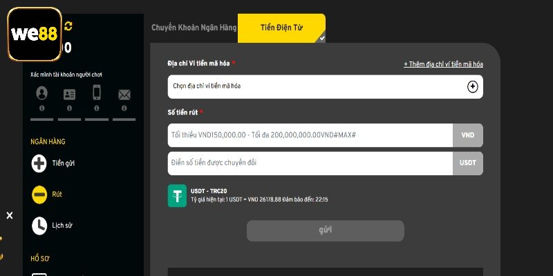 Chi tiết các bước hướng dẫn rút tiền We88 bằng thẻ cào