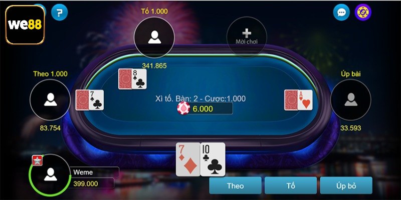 Chi tiết cách chơi xì tố We88