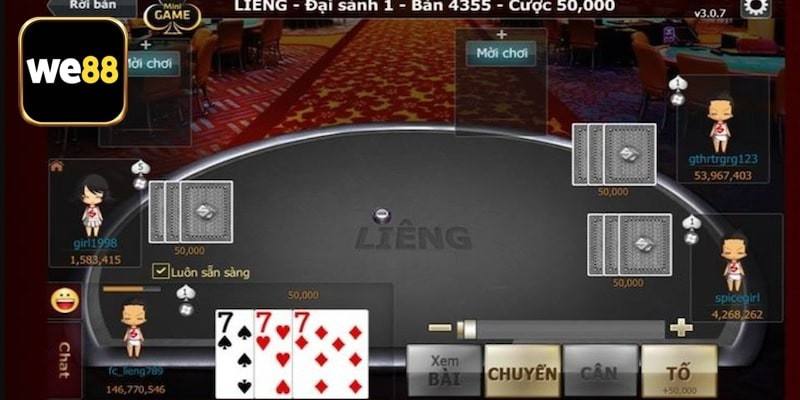 Chơi Liêng tại We88 yên tâm nhận thưởng