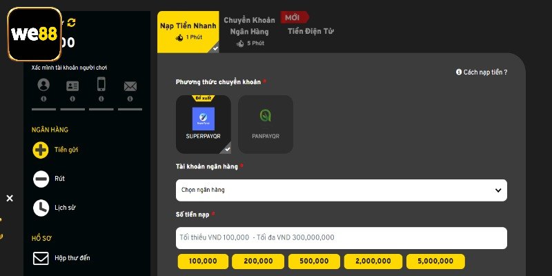 Hướng dẫn nạp tiền We88 bằng thẻ cào